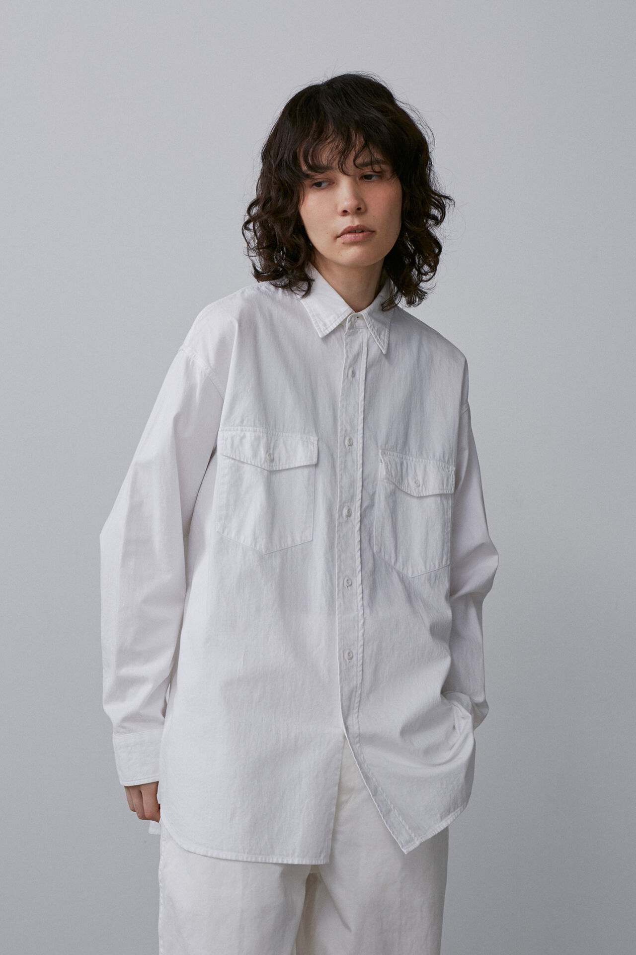 YLEVE 「Ｙ / ORGANIC COTTON HIGH DENSITY SATIN SHIRT」|シャツ・ブラウス|ホワイト