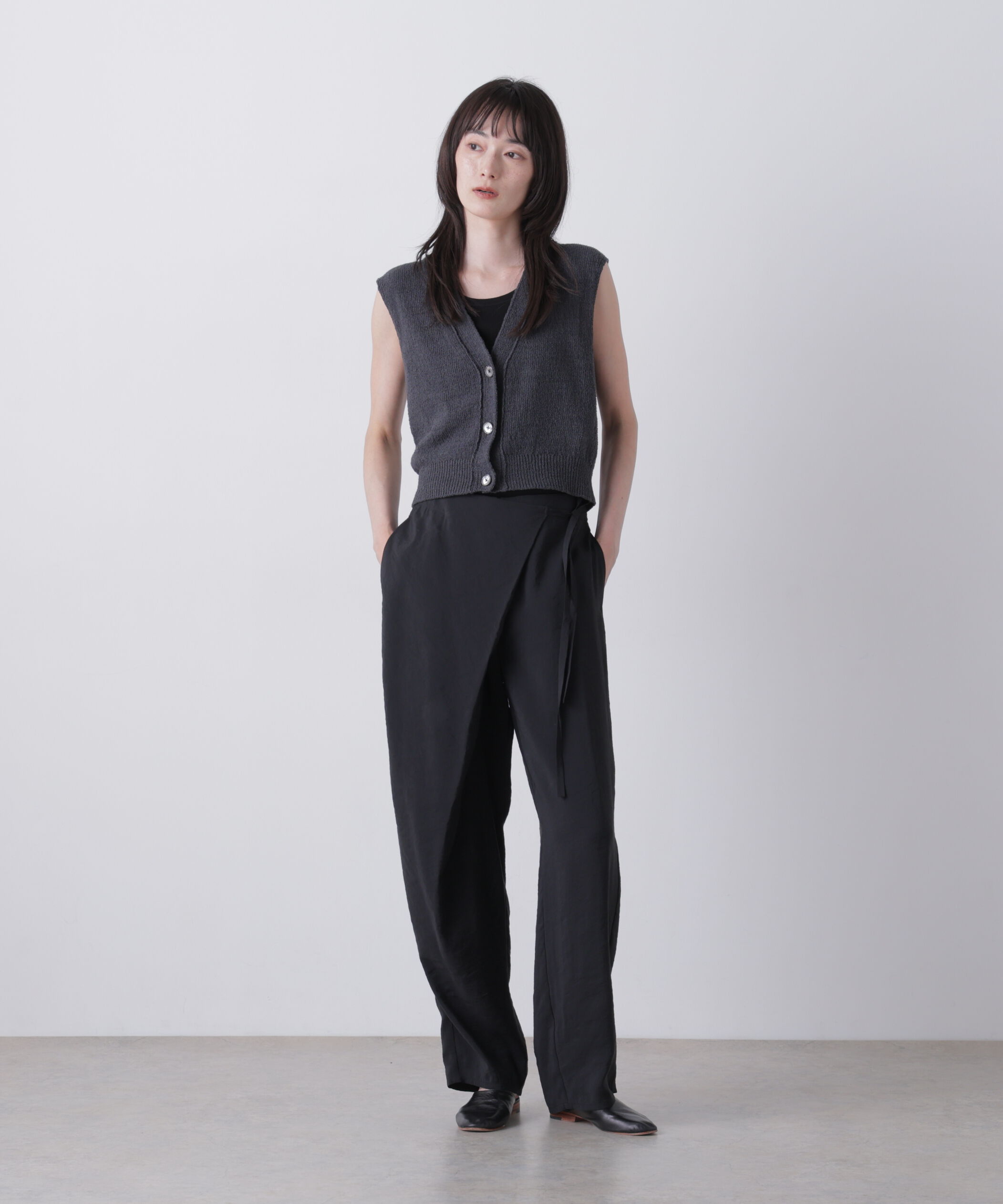 YLEVE 「YLEVE / RAYON-POLYESTER BROAD TROUSERS」|その他|BLACK
