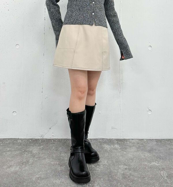 archives「配色ステッチ台形ミニスカート」|スカート|