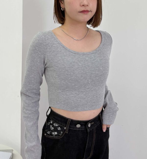 archives「カップ付クロップドテレコＴＯＰＳ／」|Tシャツ・カットソー|