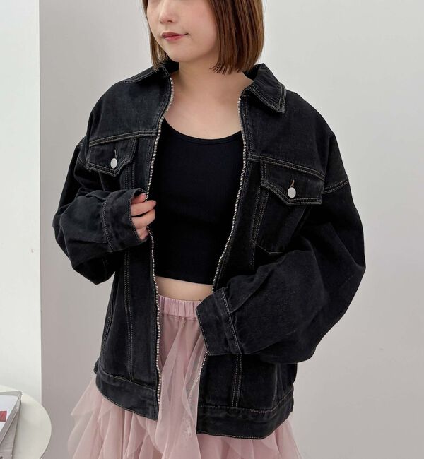 archives「カップ付クロップドテレコＴＯＰＳ／」|Tシャツ・カットソー|BLACK