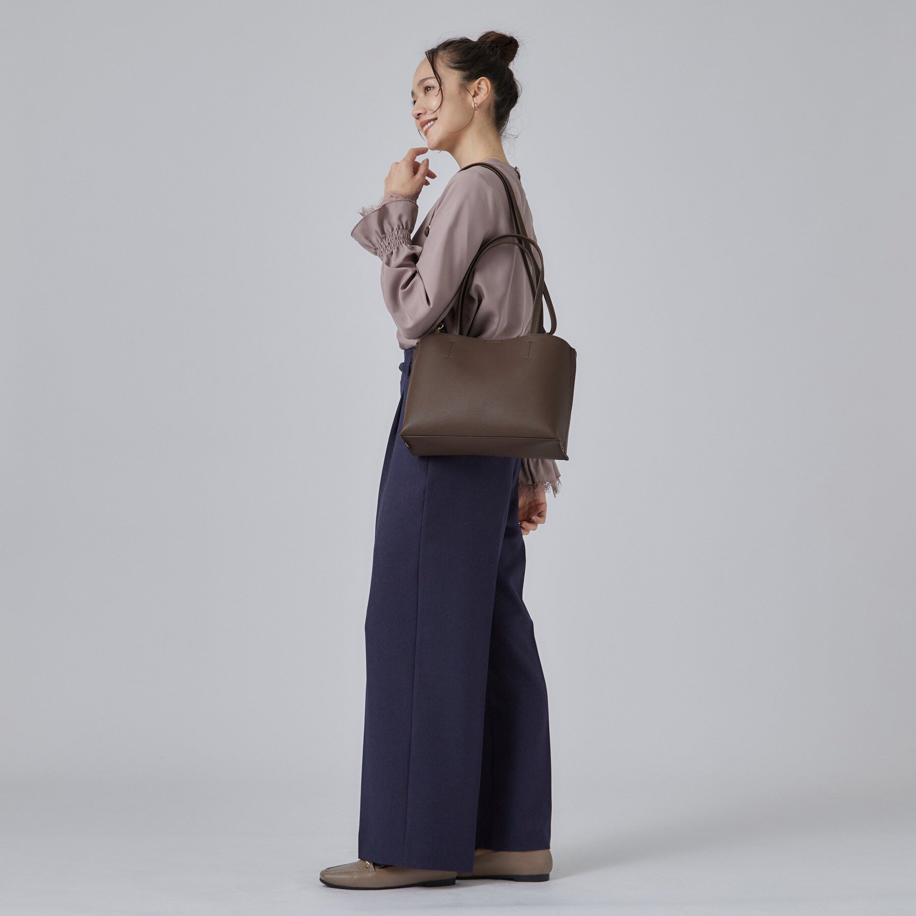 SHOO･LA･RUE「【軽量】サイド配色トートバッグ」|トートバッグ|