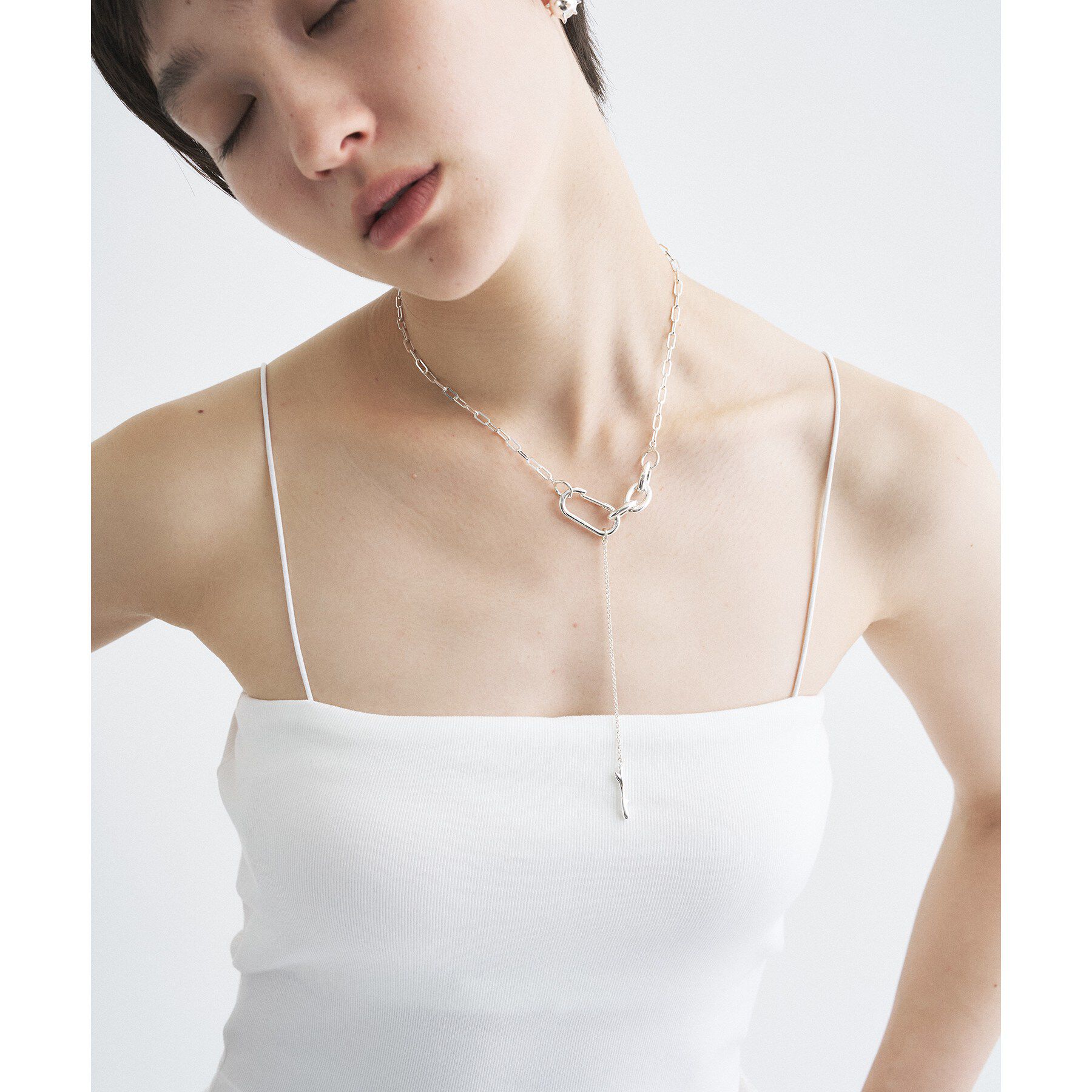 CODE A「soierie｜Raw edge clip necklace」|ネックレス|
