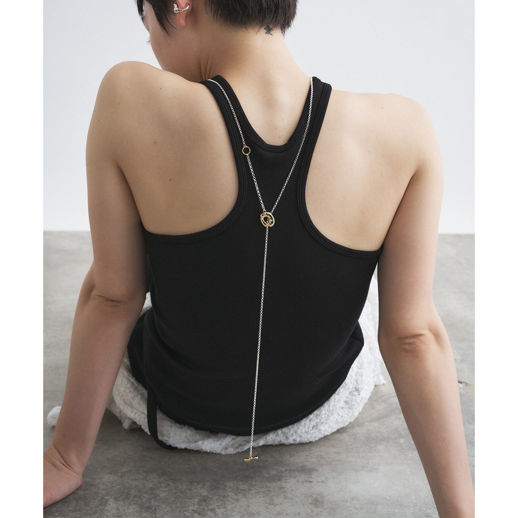 CODE A「soierie｜Ornaments slim lariat」|ネックレス|
