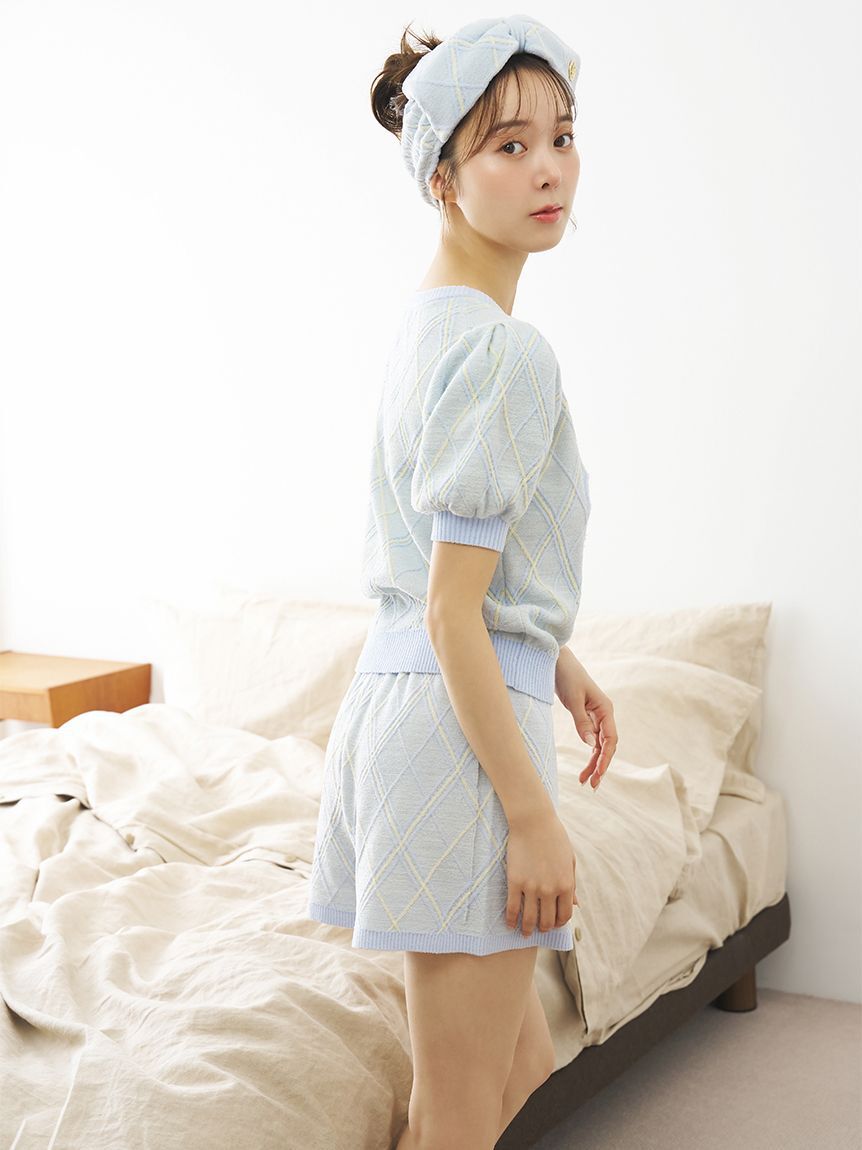 SNIDEL HOME「ニットチェックリボンヘアターバン」|その他|