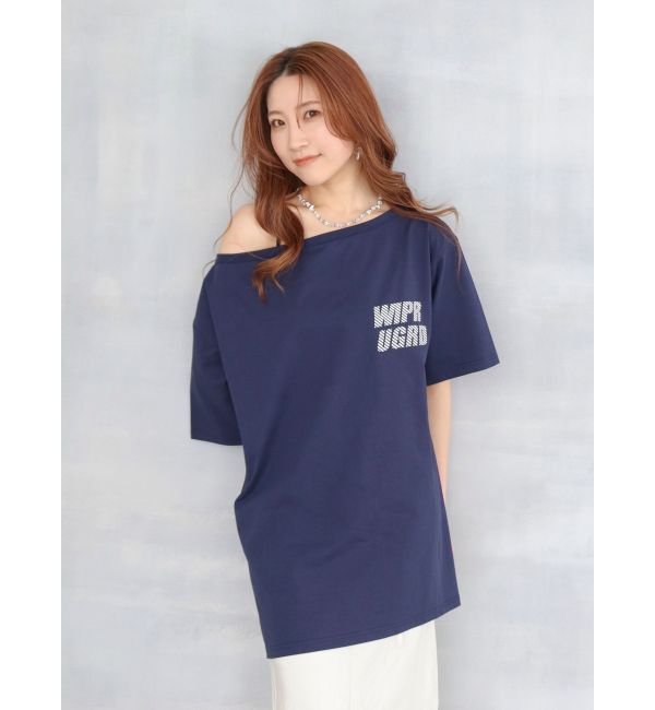 Ungrid「WAIPER別注 オフショルロゴTee」|Tシャツ・カットソー|
