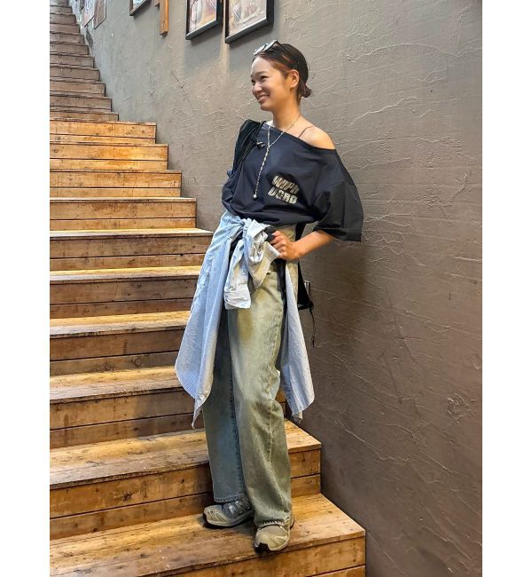 Ungrid「WAIPER別注 オフショルロゴTee」|Tシャツ・カットソー|