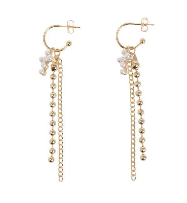 EVRIS「CROSS MOTIF CHAIN ピアス」|ピアス|ゴールド