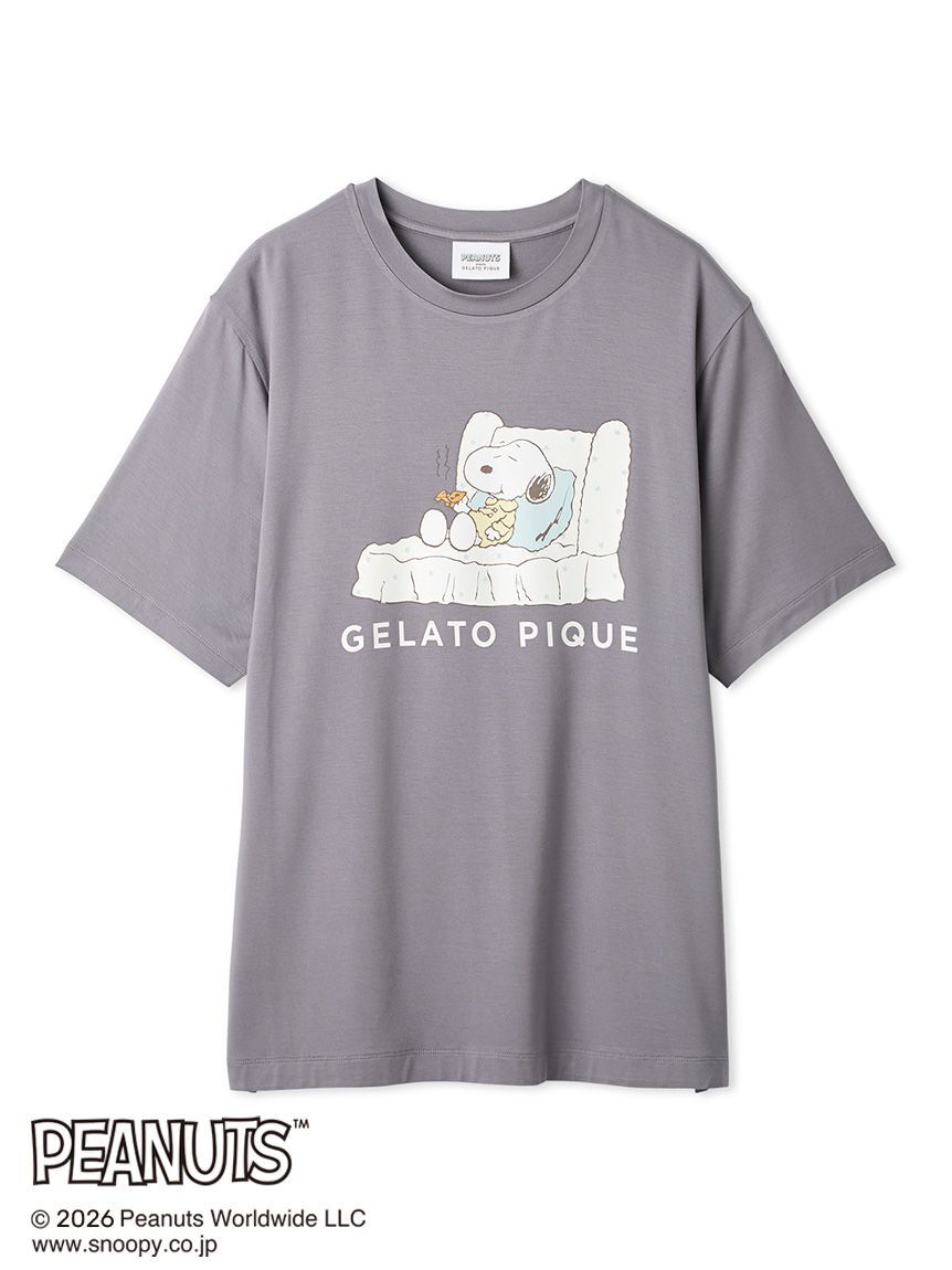 GELATO PIQUE HOMME「【PEANUTS】【HOMME】【接触冷感】ワンポイントTシャツ」|ルームウェア|GRY