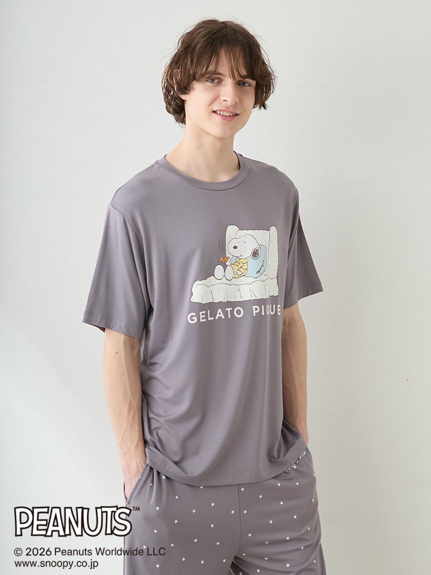 GELATO PIQUE HOMME「【PEANUTS】【HOMME】【接触冷感】ワンポイントTシャツ」|ルームウェア|