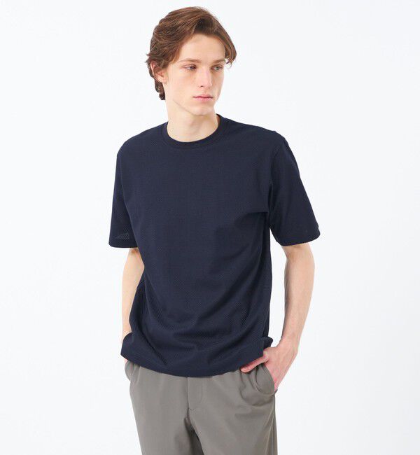MACKINTOSH PHILOSOPHY「クルーネックTシャツ リンクスチェック」|Tシャツ・カットソー|ネイビー