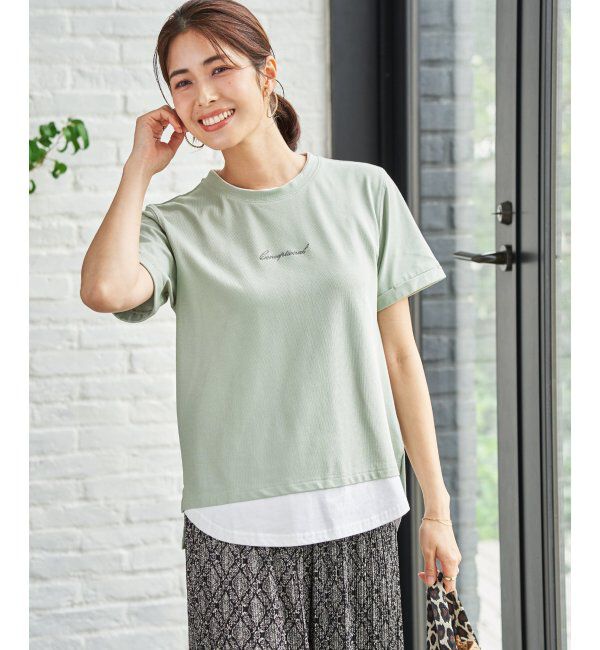 ikka「【雑誌InRed6月号掲載】鹿の子裾レイヤードプルオーバー【接触冷感】」|Tシャツ・カットソー|