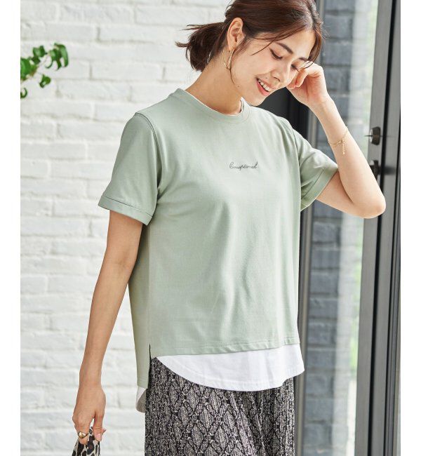 ikka「【雑誌InRed6月号掲載】鹿の子裾レイヤードプルオーバー【接触冷感】」|Tシャツ・カットソー|
