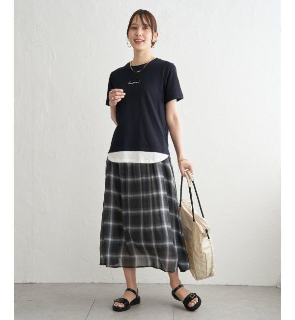 ikka「【雑誌InRed6月号掲載】鹿の子裾レイヤードプルオーバー【接触冷感】」|Tシャツ・カットソー|