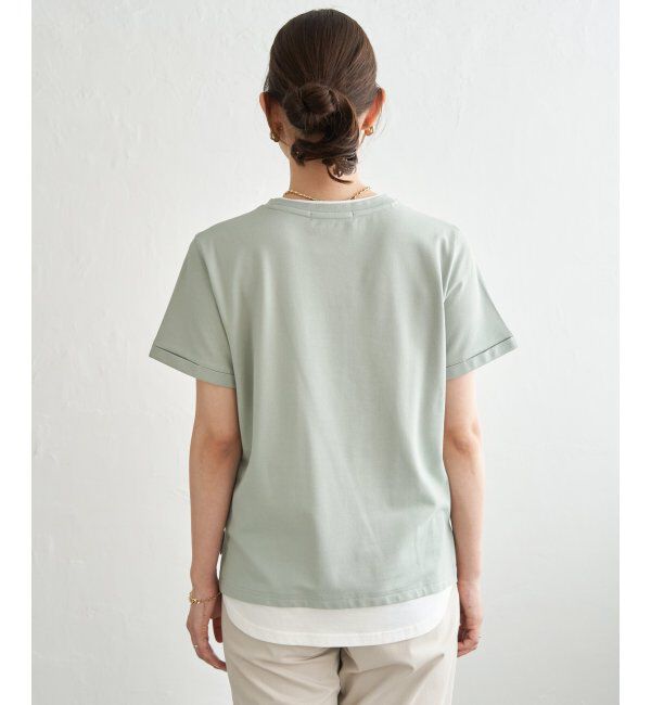 ikka「【雑誌InRed6月号掲載】鹿の子裾レイヤードプルオーバー【接触冷感】」|Tシャツ・カットソー|