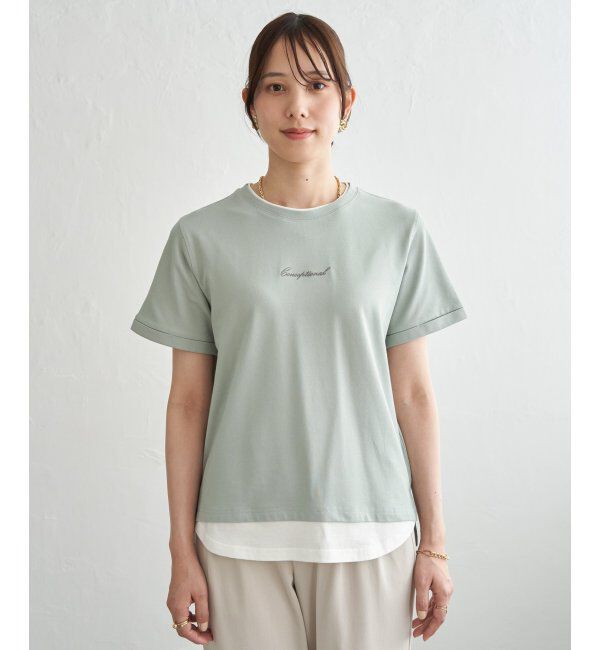 ikka「【雑誌InRed6月号掲載】鹿の子裾レイヤードプルオーバー【接触冷感】」|Tシャツ・カットソー|