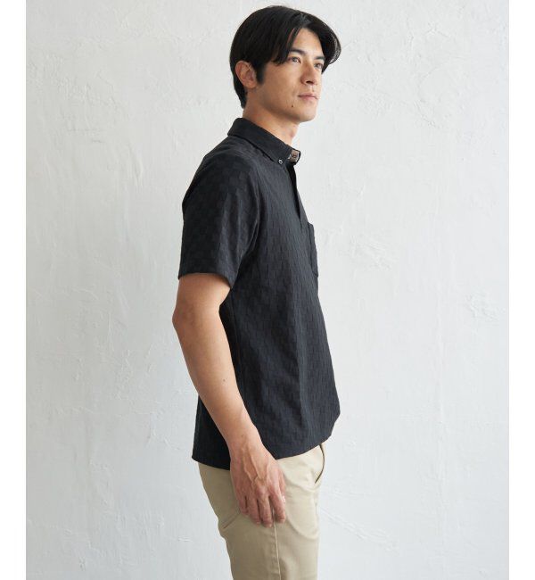 IKKA LOUNGE「冷感リンクスジャカード市松ポロシャツ」|Tシャツ・カットソー|