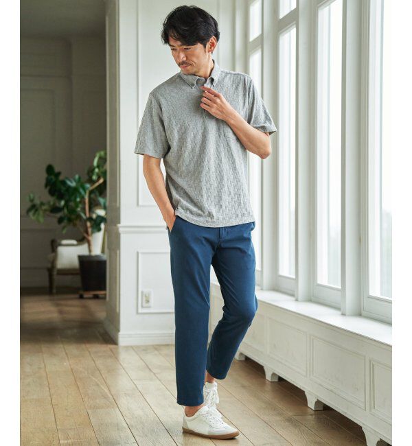 IKKA LOUNGE「冷感リンクスジャカード市松ポロシャツ」|Tシャツ・カットソー|