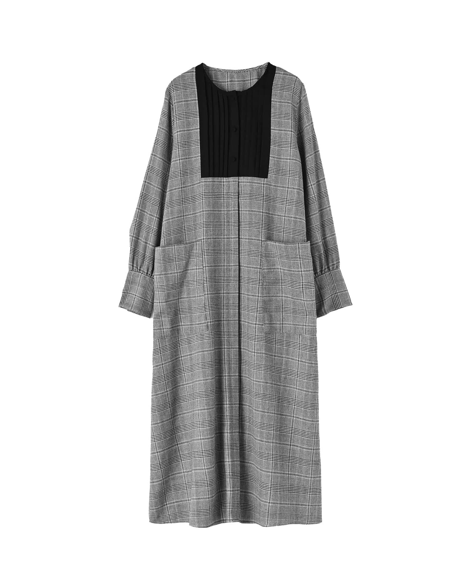 STYLE DELI「【LUXE】グレンチェック柄プリーツ切替ワンピース」|ワンピース|