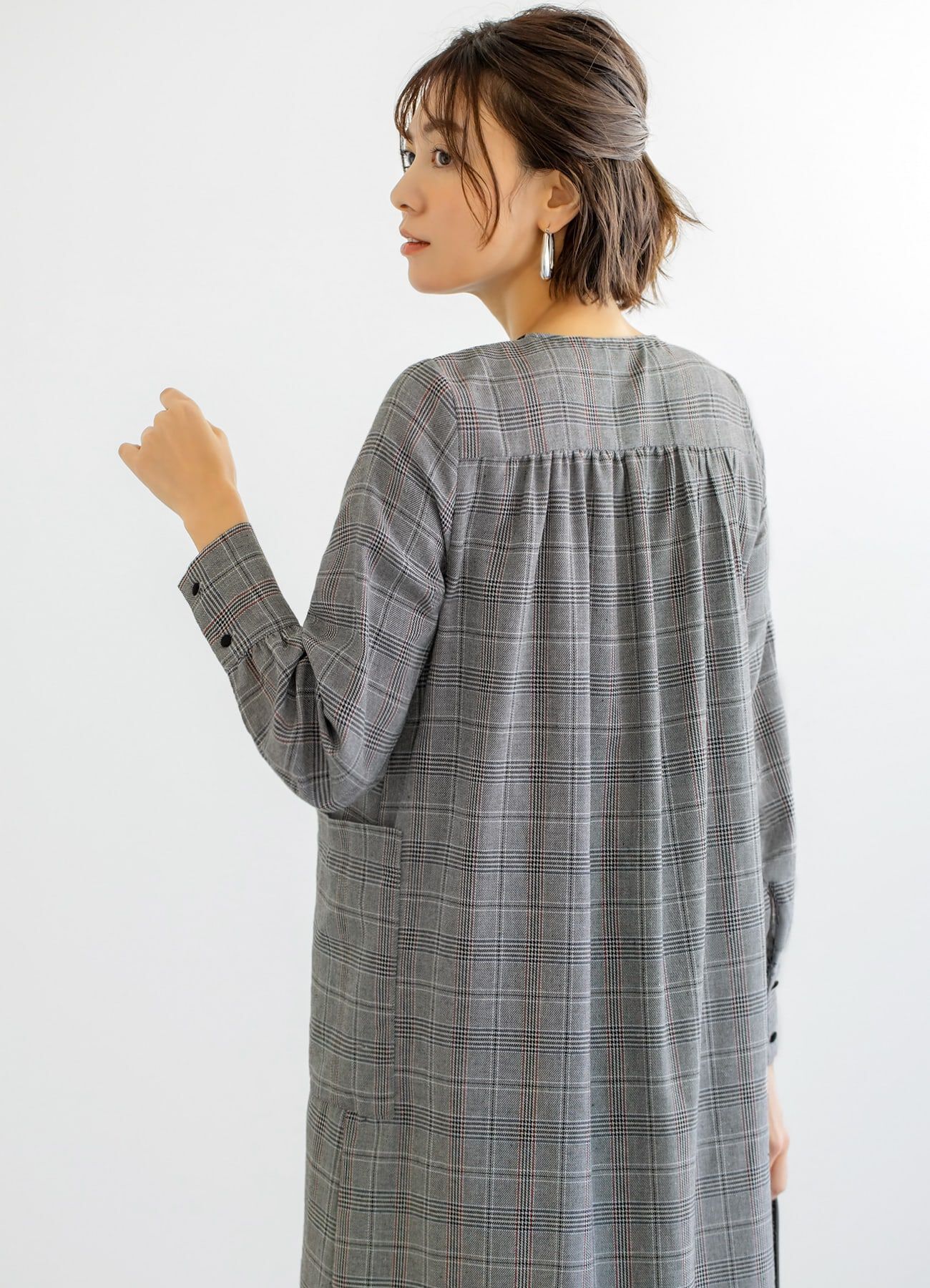 STYLE DELI「【LUXE】グレンチェック柄プリーツ切替ワンピース」|ワンピース|