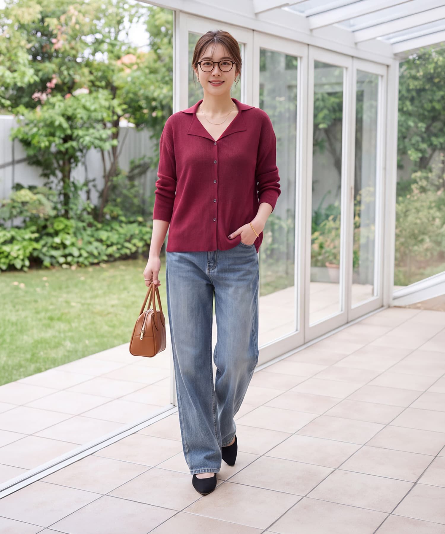 STYLE DELI「【LUXE】シャリ感リブ編みニットシャツ」|シャツ・ブラウス|