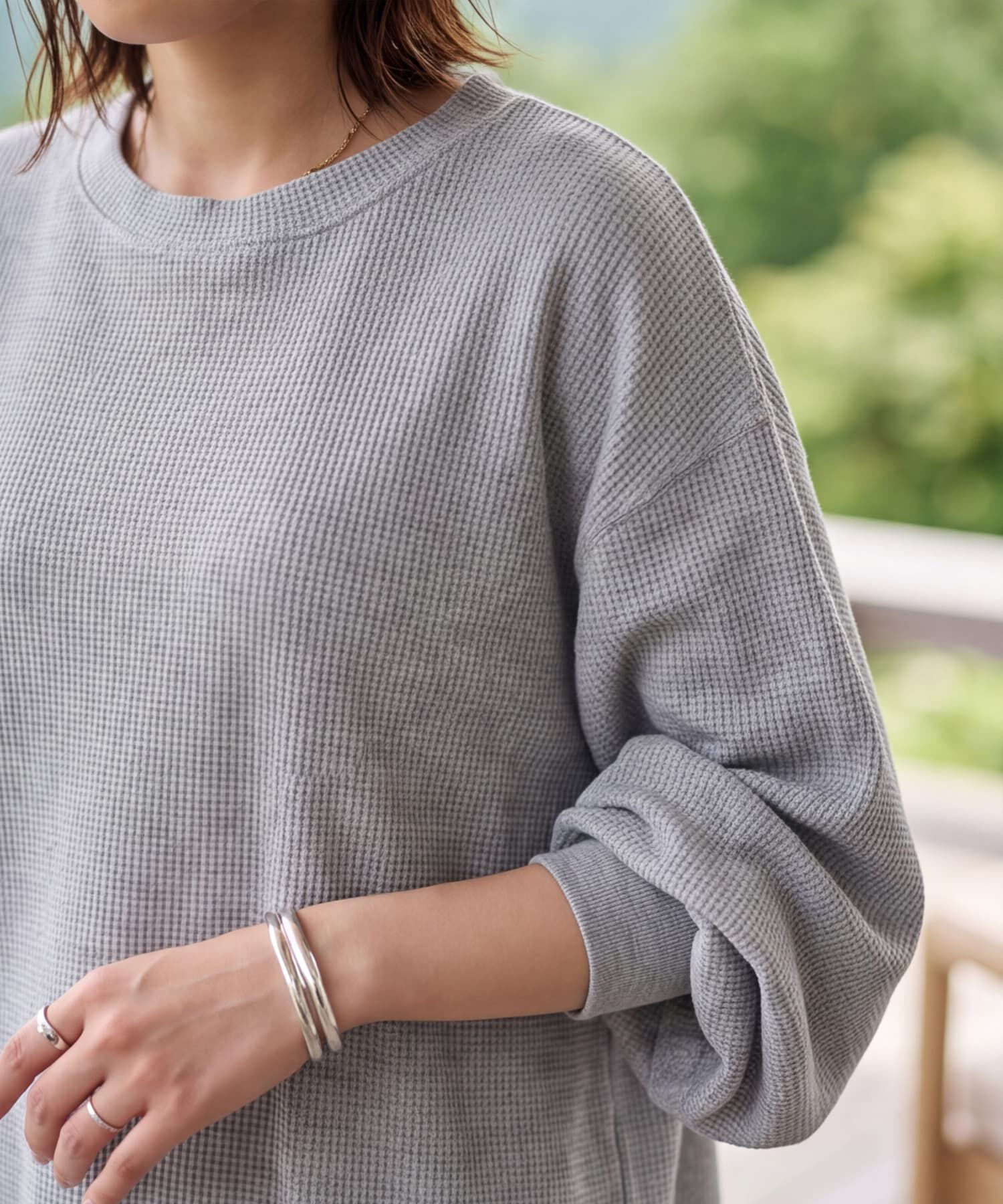 STYLE DELI「【DELI by】ふんわりワッフル素材のリラックスプルオーバー」|Tシャツ・カットソー|
