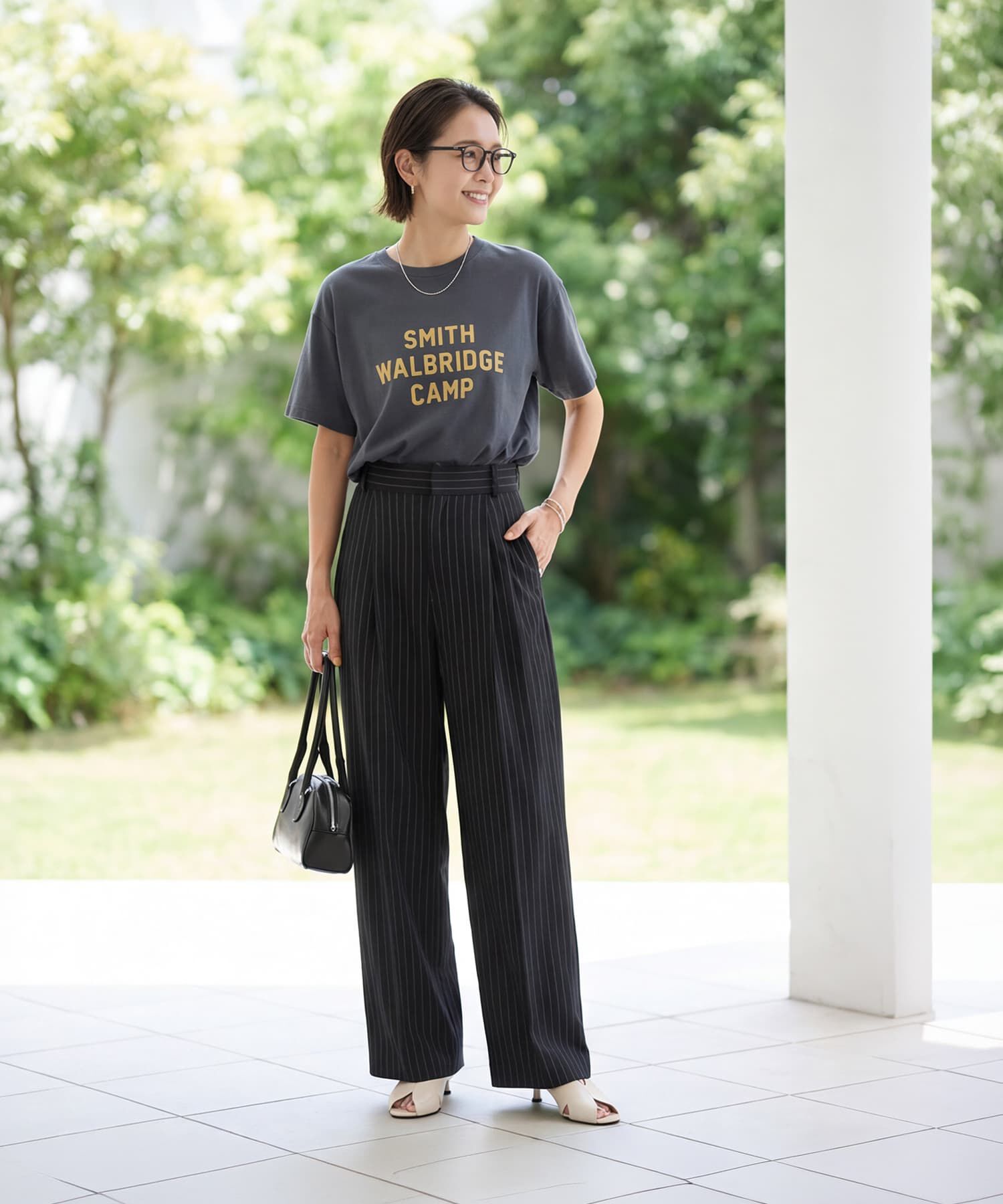 STYLE DELI「ピンストライプ柄タックワイドパンツ」|その他|