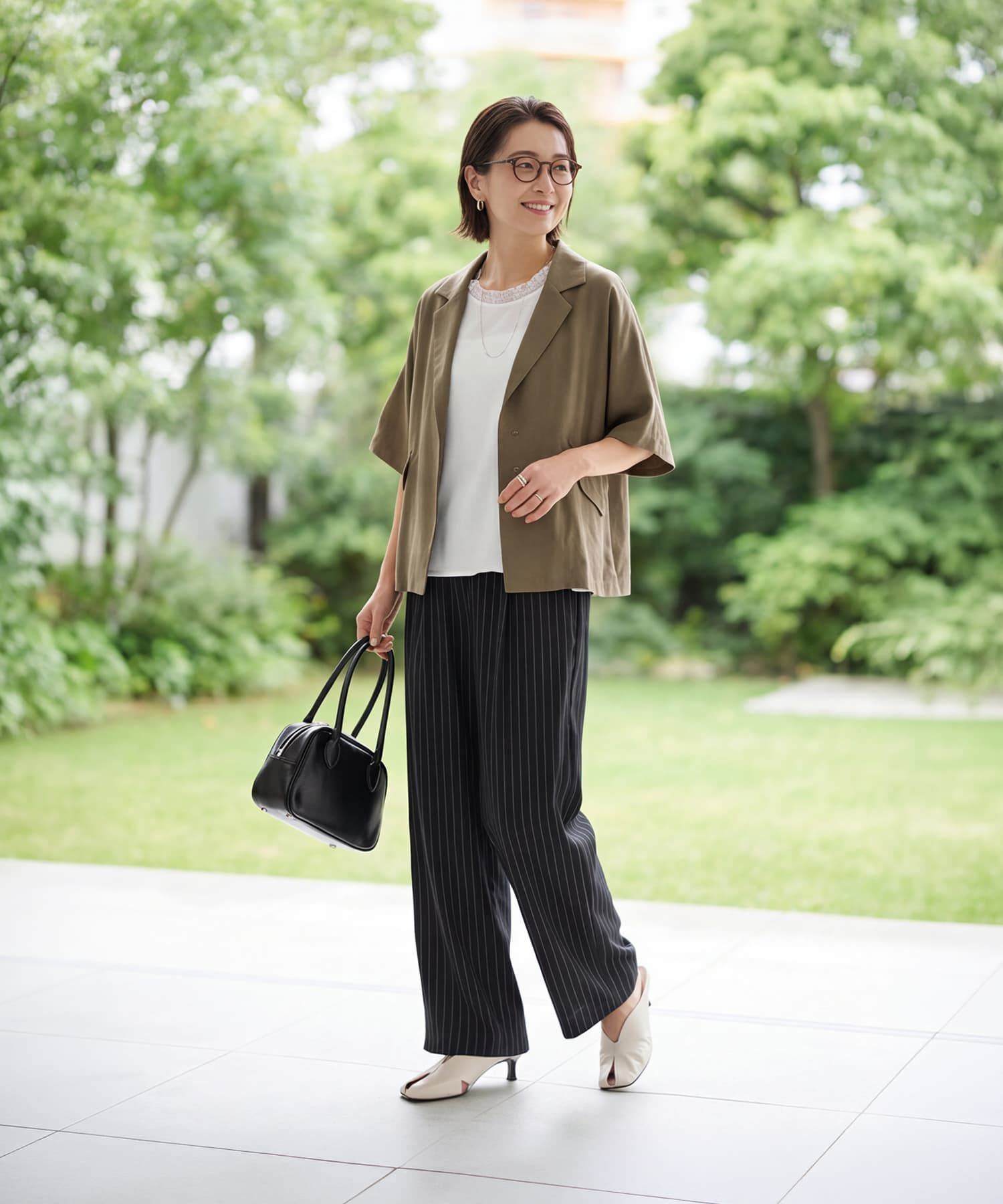 STYLE DELI「ピンストライプ柄タックワイドパンツ」|その他|