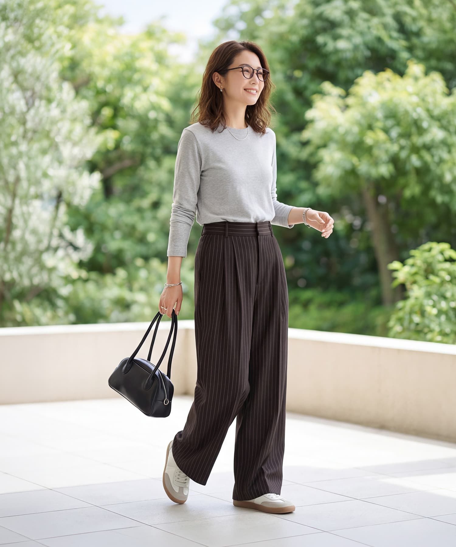 STYLE DELI「ピンストライプ柄タックワイドパンツ」|その他|