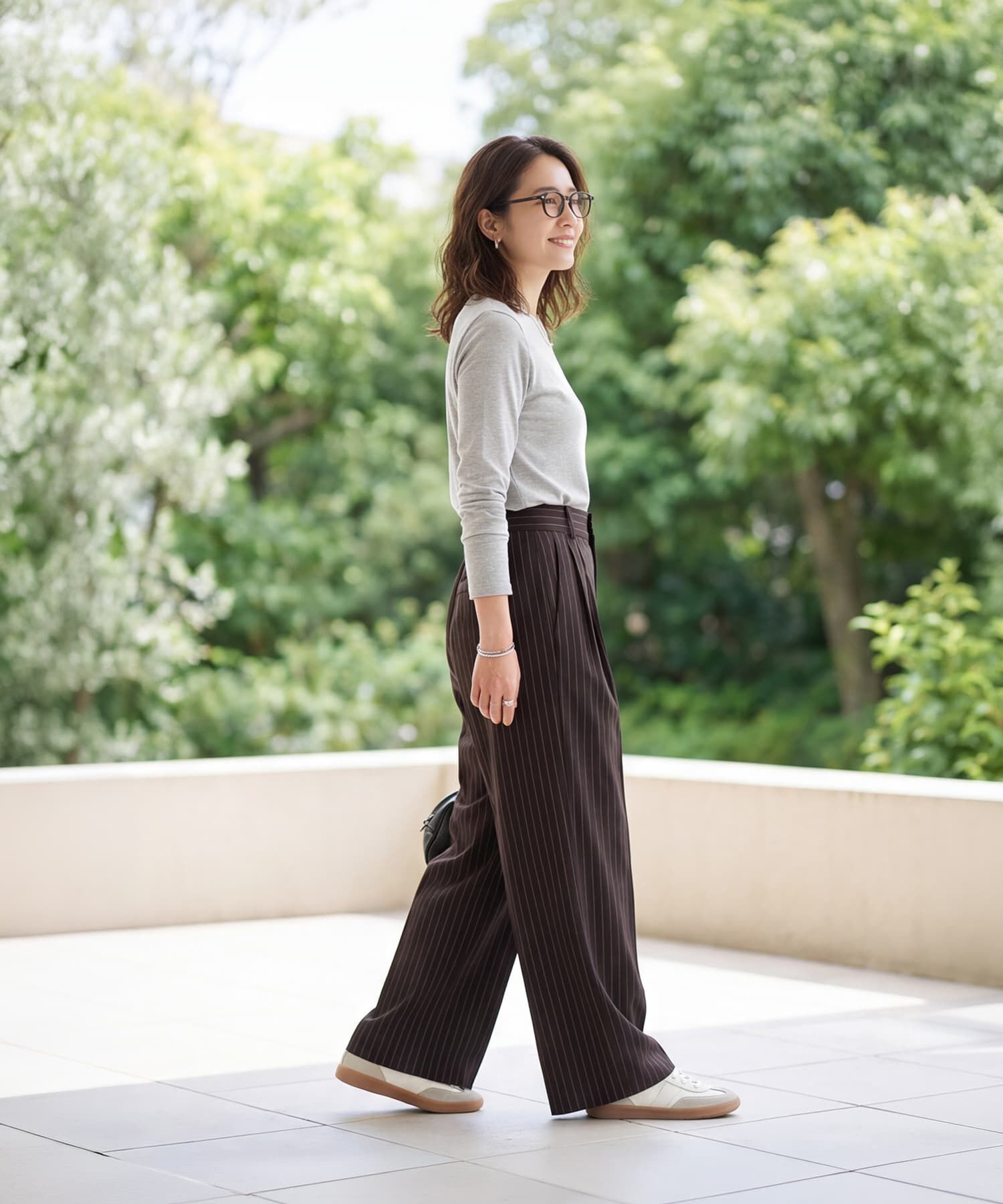 STYLE DELI「ピンストライプ柄タックワイドパンツ」|その他|