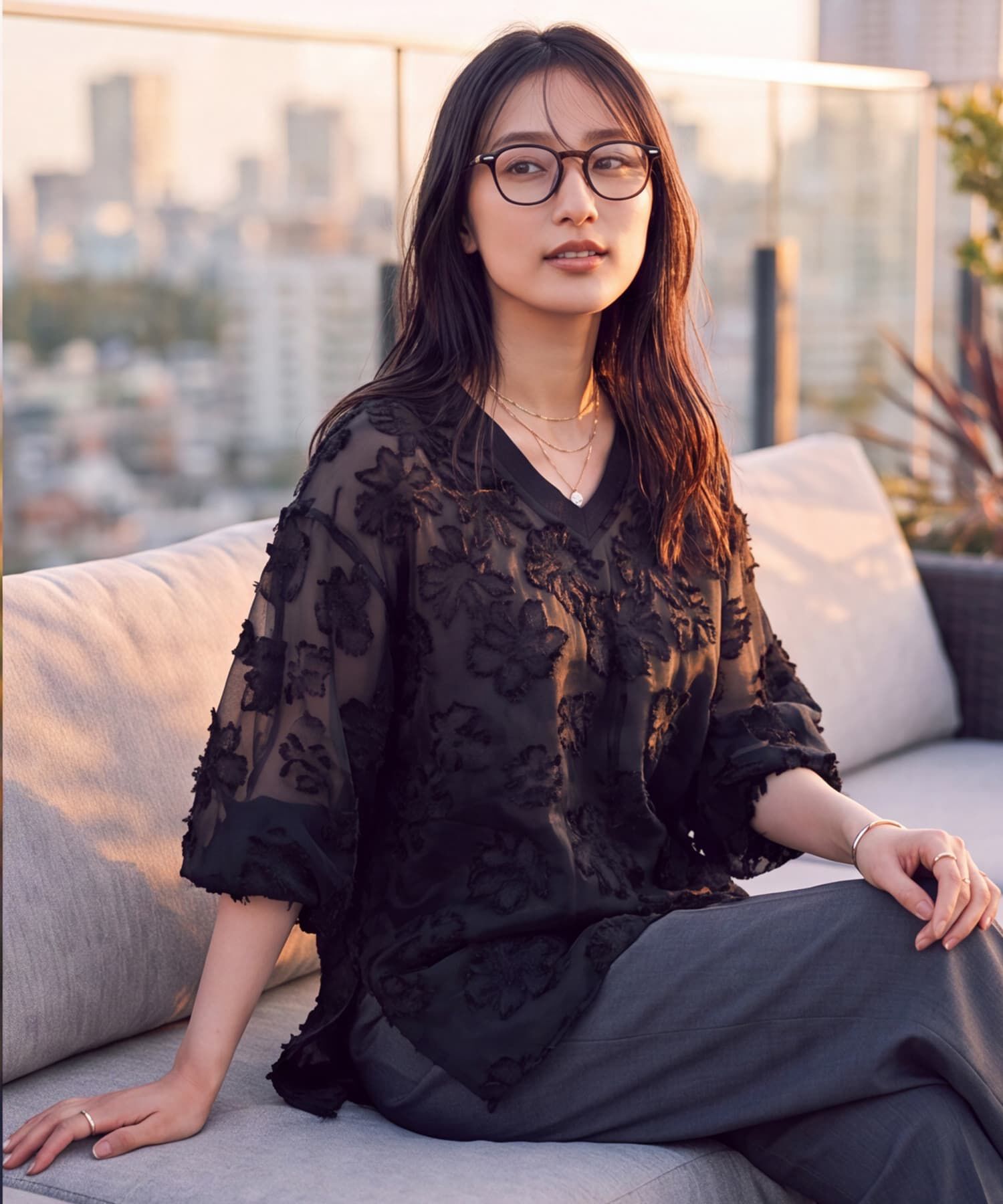 STYLE DELI「【DELI by】フリンジジャカードシアープルオーバー」|Tシャツ・カットソー|