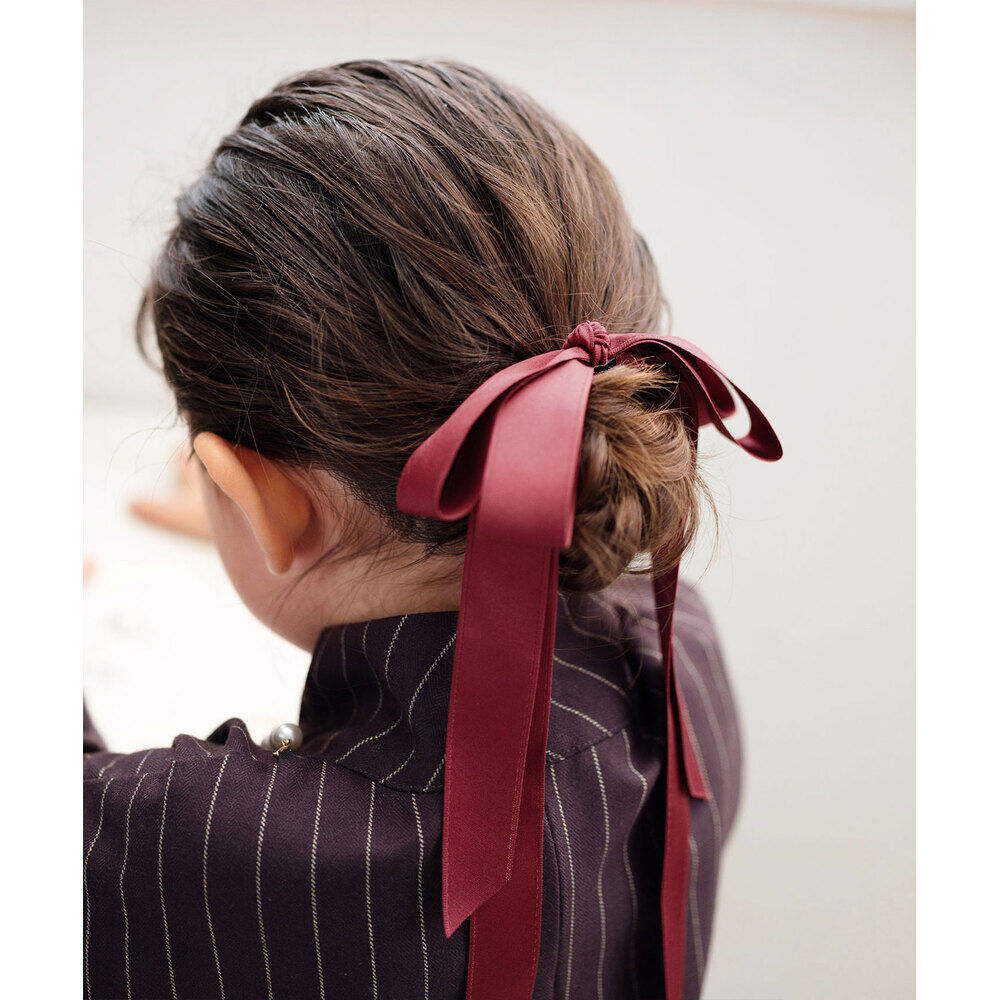 BACKYARD FAMILY「Rora ヘアゴム キッズ 通販 レア ロングリボン 髪ゴム 髪飾り 髪どめ 髪留め」|ヘアゴム・シュシュ|レッド1