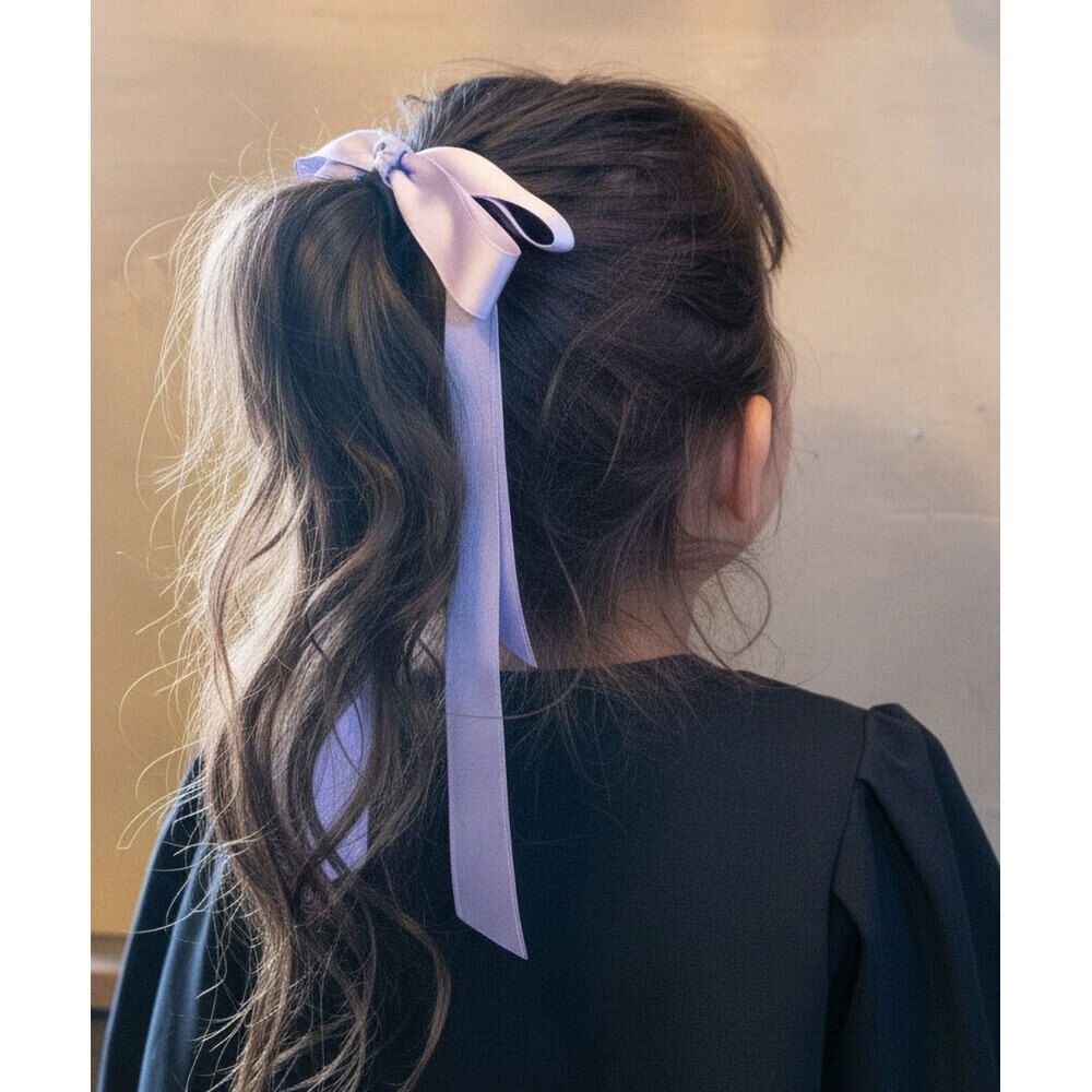 BACKYARD FAMILY「Rora ヘアゴム キッズ 通販 レア ロングリボン 髪ゴム 髪飾り 髪どめ 髪留め」|ヘアゴム・シュシュ|パープル1