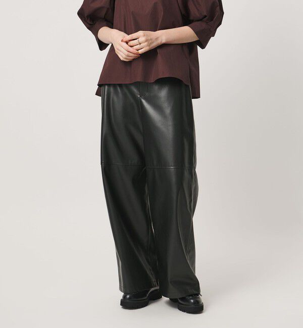 UNITED ARROWS「レザーライク ワイドパンツ‐ウォッシャブル‐」|その他|