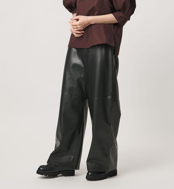 UNITED ARROWS「レザーライク ワイドパンツ‐ウォッシャブル‐」|その他|