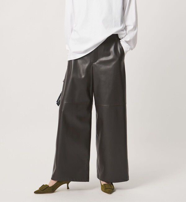 UNITED ARROWS「レザーライク ワイドパンツ‐ウォッシャブル‐」|その他|