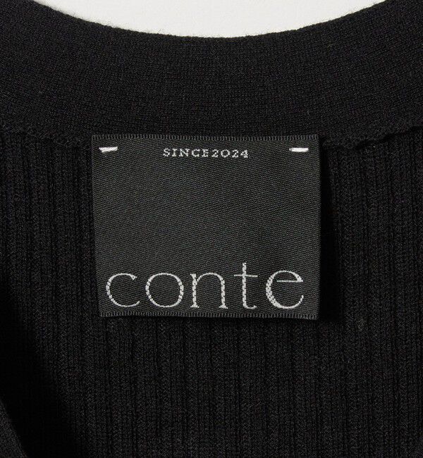 conte「＜conte＞ソデスリット Vネックリブカーディガン」|カーディガン|