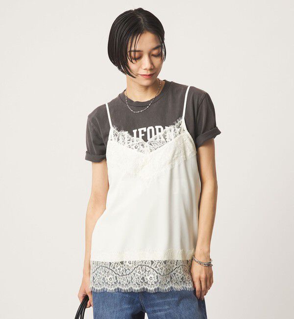 UNITED ARROWS green label relaxing「レース Vネック キャミソール」|キャミソール|OFF WHITE
