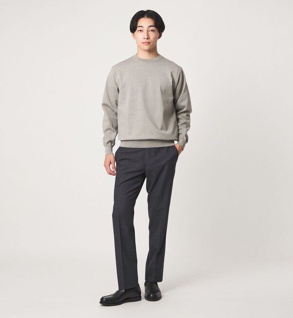 UNITED ARROWS green label relaxing「A+ MOULINE ポリエステル クルーネック ニット」|ニット・セーター|