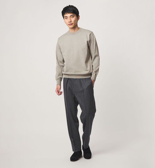 UNITED ARROWS green label relaxing「A+ MOULINE ポリエステル クルーネック ニット」|ニット・セーター|