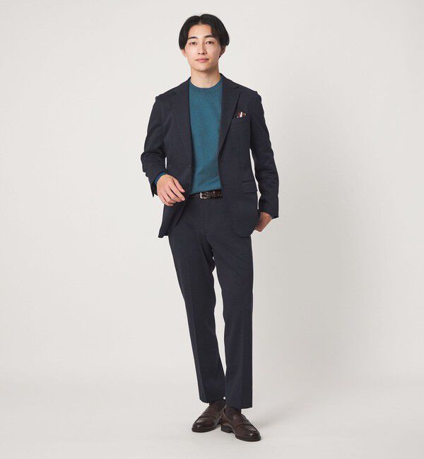 UNITED ARROWS green label relaxing「A+ MOULINE ポリエステル クルーネック ニット」|ニット・セーター|
