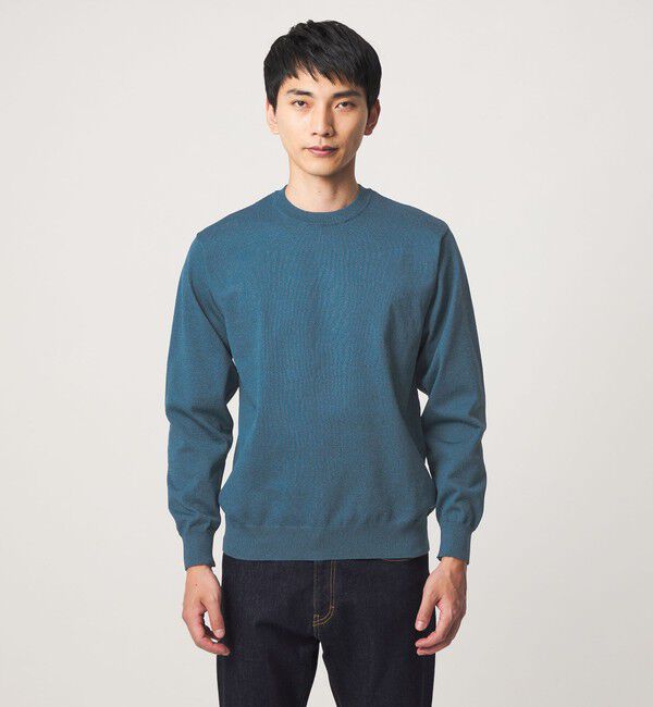 UNITED ARROWS green label relaxing「A+ MOULINE ポリエステル クルーネック ニット」|ニット・セーター|