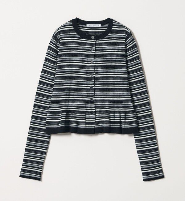 BEAUTY&YOUTH UNITED ARROWS「【WEB限定 Wardrobe DAILY MINIMAL】ボーダー ペプラムニットカーディガン」|カーディガン|
