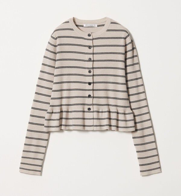 BEAUTY&YOUTH UNITED ARROWS「【WEB限定 Wardrobe DAILY MINIMAL】ボーダー ペプラムニットカーディガン」|カーディガン|