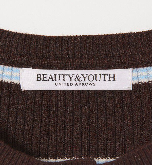 BEAUTY&YOUTH UNITED ARROWS「【WEB限定 Wardrobe DAILY MINIMAL】ボーダー ペプラムニットカーディガン」|カーディガン|