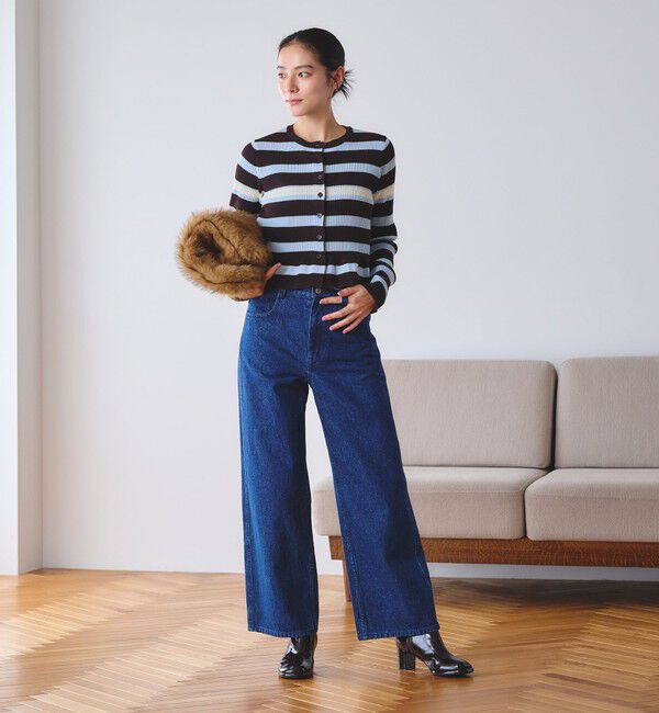 BEAUTY&YOUTH UNITED ARROWS「【WEB限定 Wardrobe DAILY MINIMAL】ボーダー ペプラムニットカーディガン」|カーディガン|