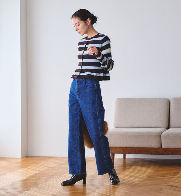 BEAUTY&YOUTH UNITED ARROWS「【WEB限定 Wardrobe DAILY MINIMAL】ボーダー ペプラムニットカーディガン」|カーディガン|
