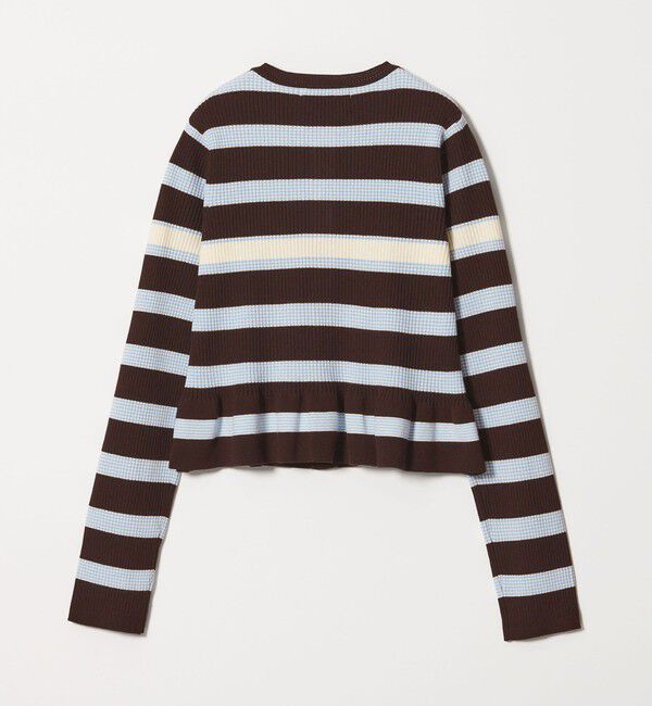 BEAUTY&YOUTH UNITED ARROWS「【WEB限定 Wardrobe DAILY MINIMAL】ボーダー ペプラムニットカーディガン」|カーディガン|
