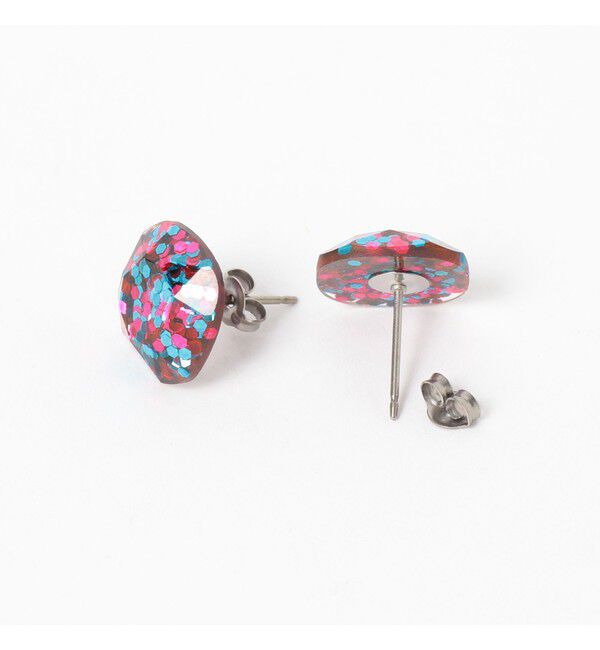 Ray BEAMS 「スクエア ラメ ピアス」|ピアス|