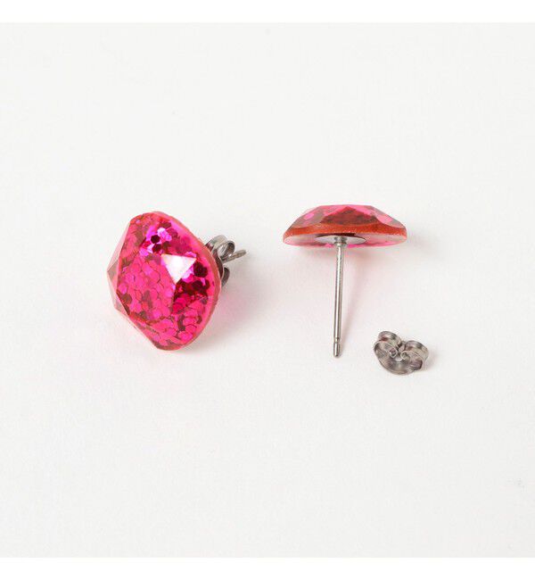 Ray BEAMS 「スクエア ラメ ピアス」|ピアス|